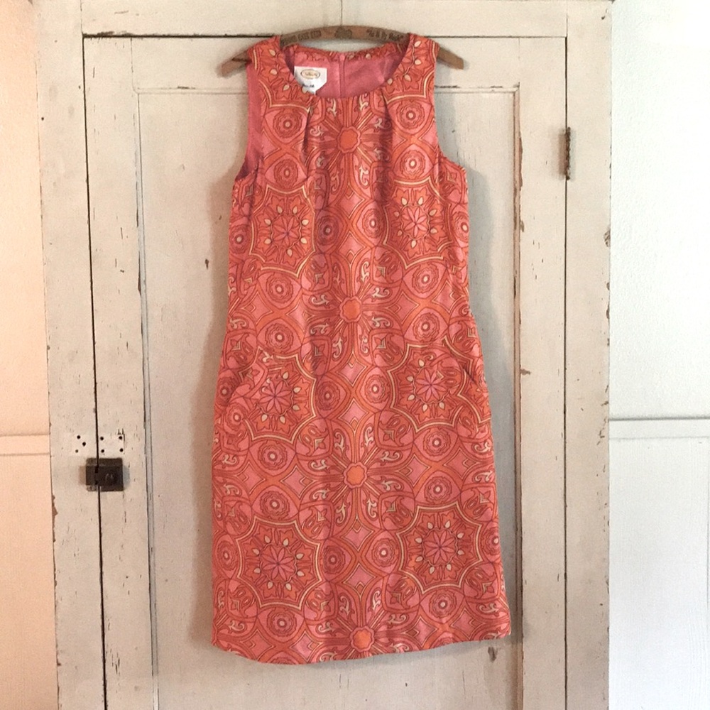 Talbots Orange and Pink Silk Dress